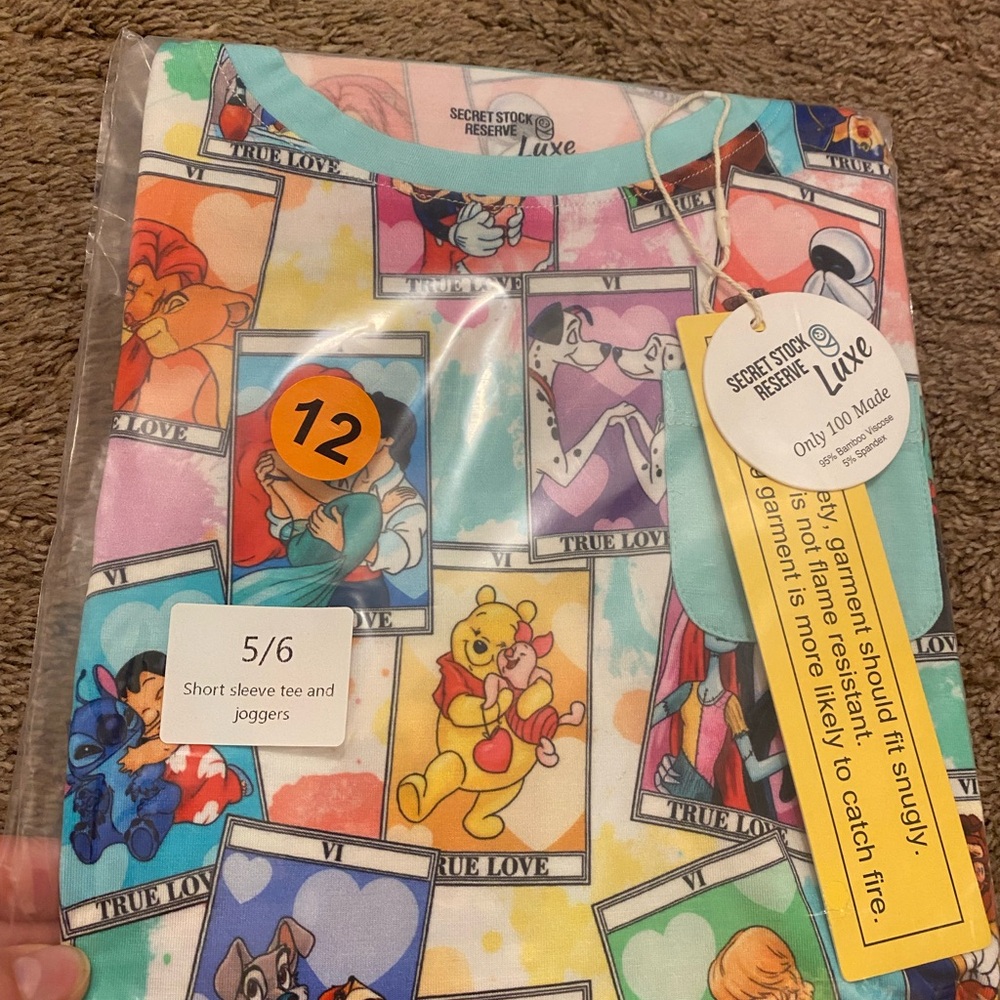 Disney Character Print Short Sleeve Tee and Jogger Bamboo Daywear set